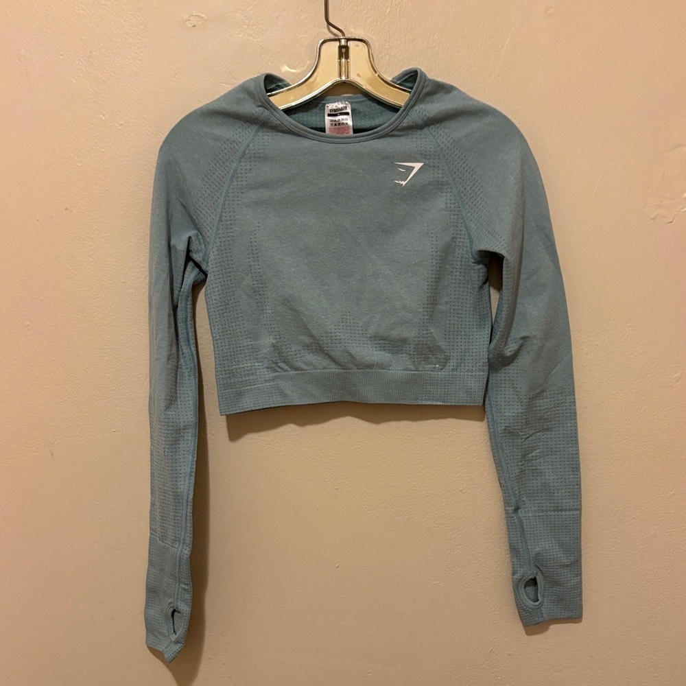 Gymshark Teal Long Sleeve Crop Top